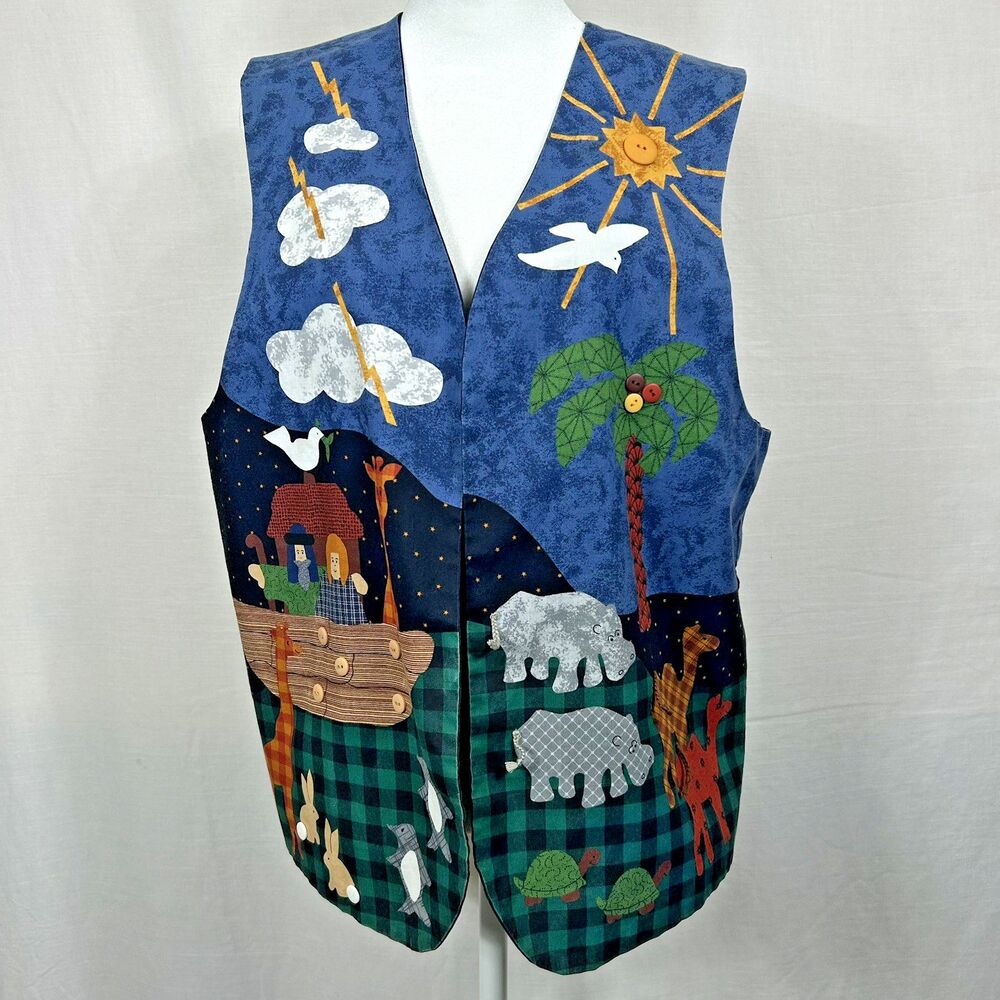 Noah’s Ark Vest Handmade Christian Bible Animals Teacher School Fun Colorful
